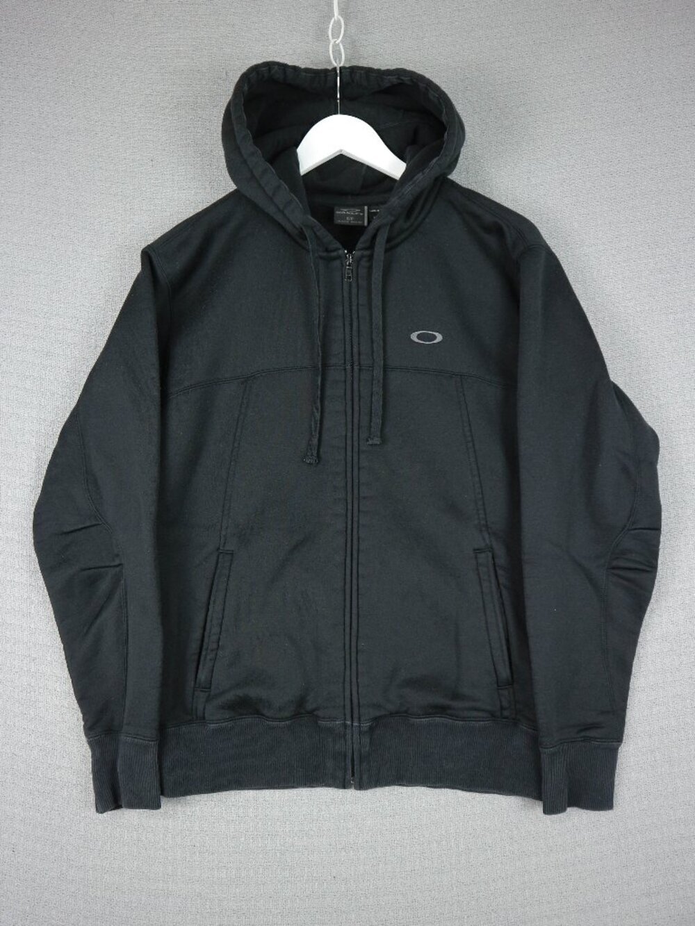 Oakley Active Thick Zip Up Hoodie Black Mens Falls 2010 Gorpcore Sweatshirt